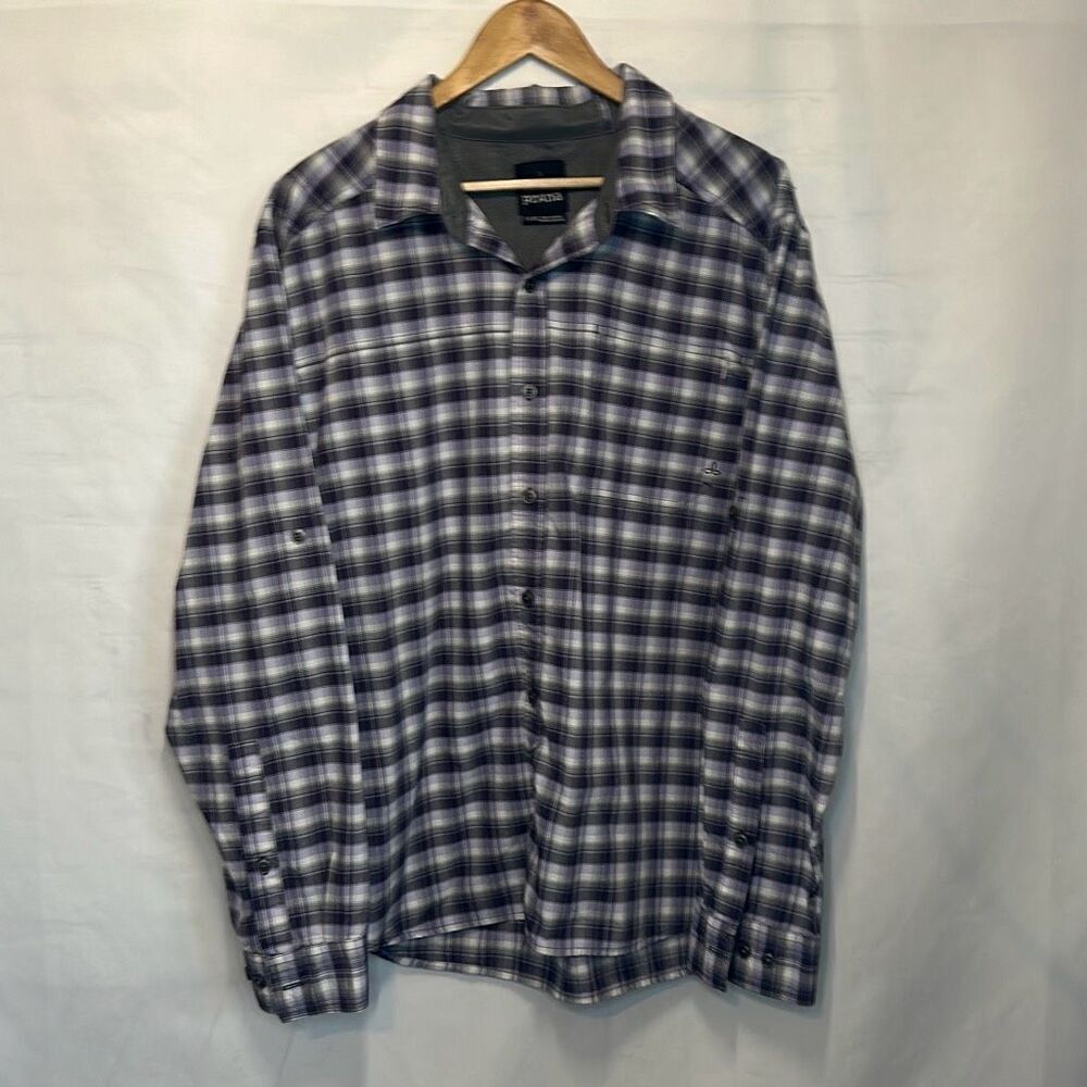 prAna Dickson Shirt Men's-Cargo Purple Gray XL Regular Fit‎ Camp Hiking